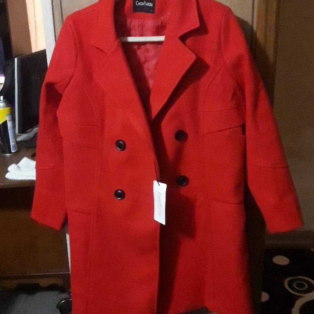 Chou yatou pea coat knee length brand new